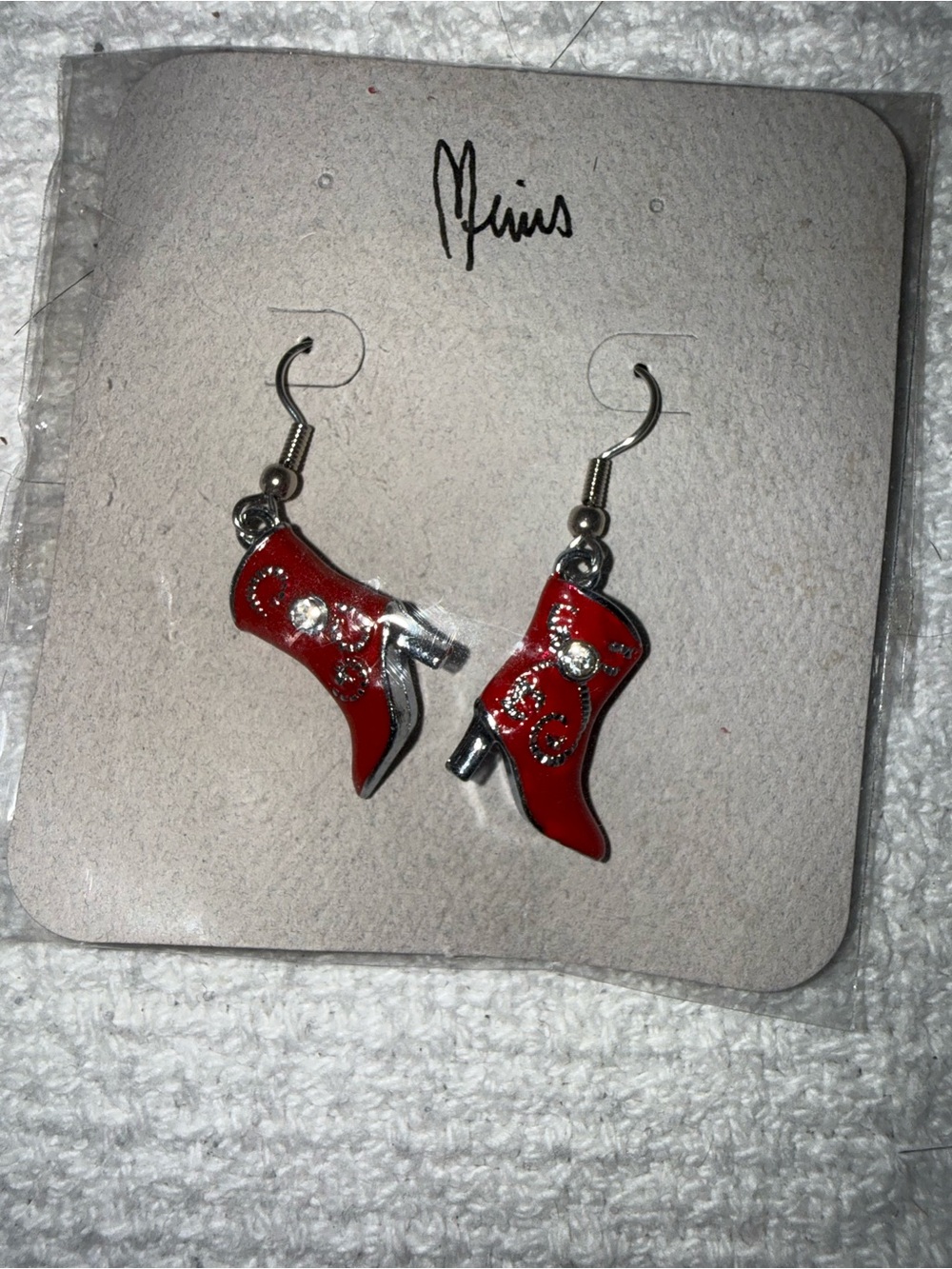 Red Cowboy Boot Charm Earrings